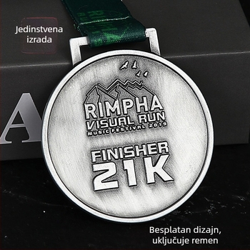 Prilagođena metalna medalja za maraton i sportski događaj – emajlirana završna obrada i elektrolitički premaz