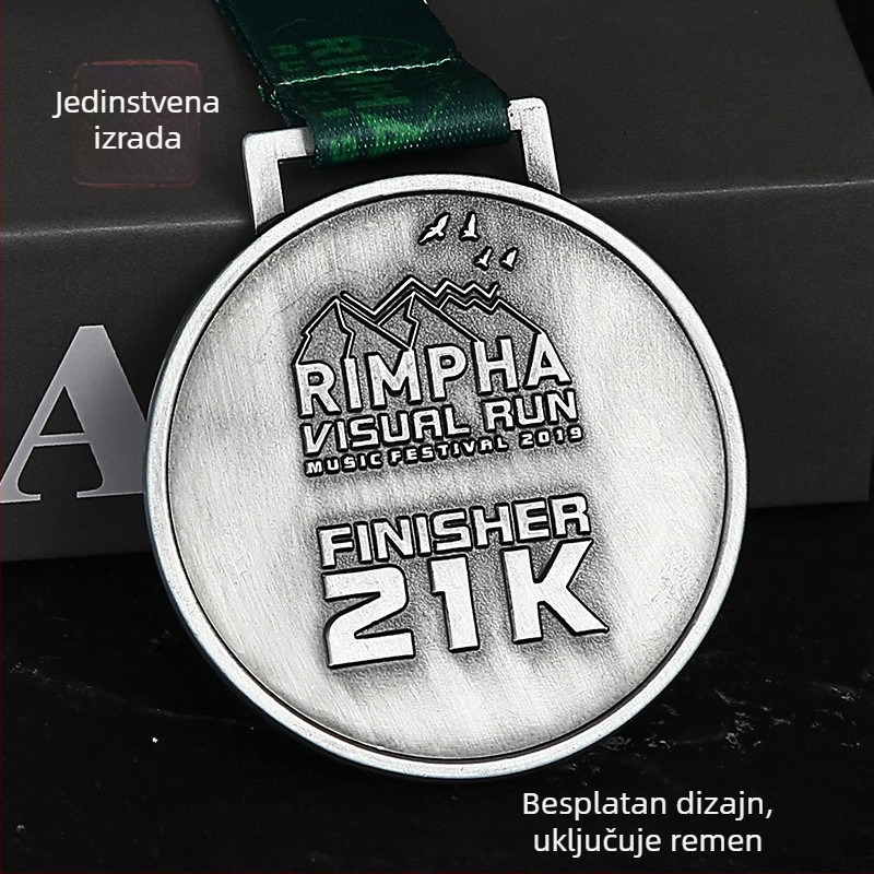 Prilagođena metalna medalja za maraton i sportski događaj – emajlirana završna obrada i elektrolitički premaz