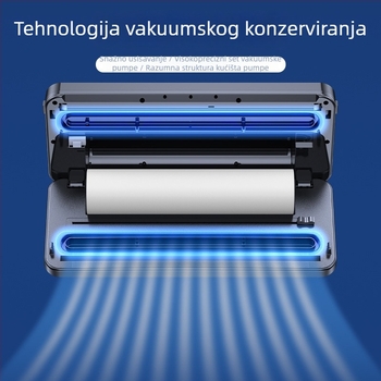Vakuumska mašina s dvostrukom pumpom, kompaktna za kućnu upotrebu, s ugrađenim nožem za rezanje