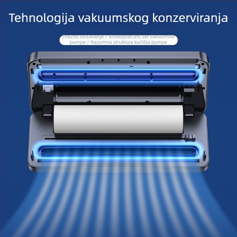 Vakuumska mašina s dvostrukom pumpom, kompaktna za kućnu upotrebu, s ugrađenim nožem za rezanje