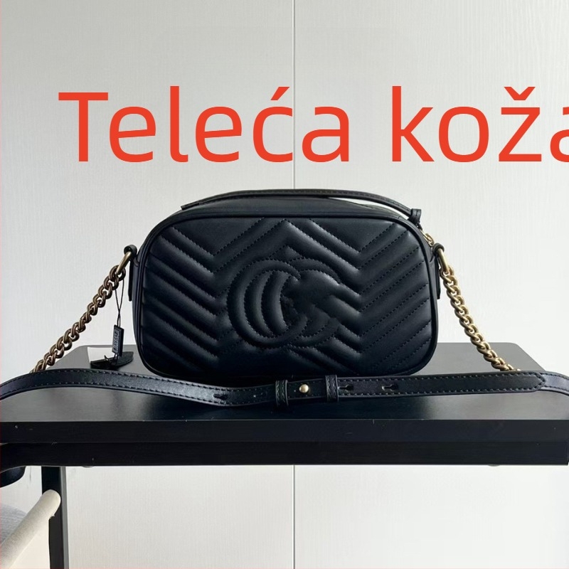 Torba od prave kože u Marmont stilu za žene, kamera torba preko ramena