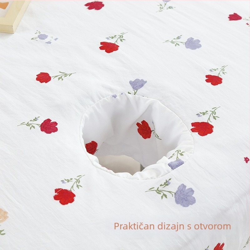 Čaršav za kozmetički krevet s rupama, nježan prema koži, prozračan, periv, brzo se suši, za masažu i wellness, jedan komad, sve sezone