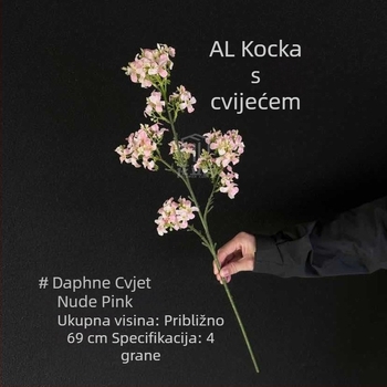 Umjetna zelena biljka s cvijetom osmantusa, novi model; kompaktni stolni cvjetni aranžman za kućnu dekoraciju i dekoraciju svadbene dvorane.