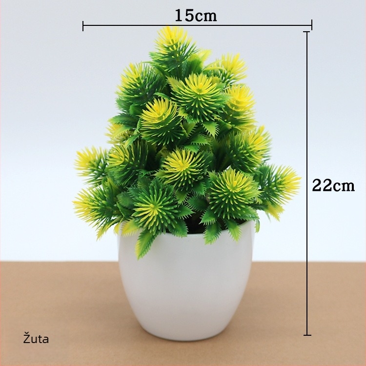 Mini umjetna biljka u plastičnom loncu za uređenje ureda, dekorativno stablo i bonsai