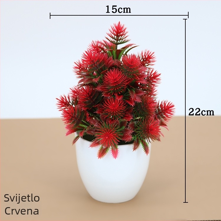 Mini umjetna biljka u plastičnom loncu za uređenje ureda, dekorativno stablo i bonsai