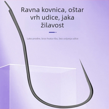 40 komada zakrivljenih udica s oštrim vrhom, dvostruka udica, kratka linija protiv zapetljavanja, ručno vezano za snažnu vuču