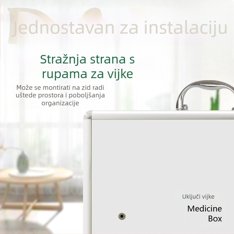 Prijenosni medicinski komplet sa mogućnošću zidnog učvršćenja — kućni ormarić za lijekove od aluminijske legure