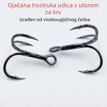 Pojačani trokraki udice za ribolov s premazom srebra i crnim niklom, otporne na koroziju