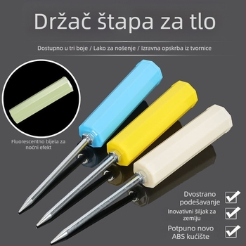 Svjetleći držač ribolovnih štapova sa zemljanim kolom