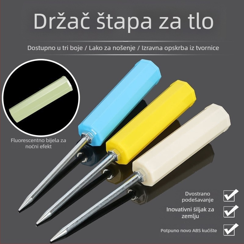 Svjetleći držač ribolovnih štapova sa zemljanim kolom