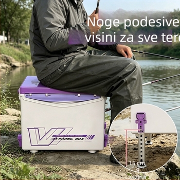 18L mini kutija za ribolov, set s četiri podesiva noge