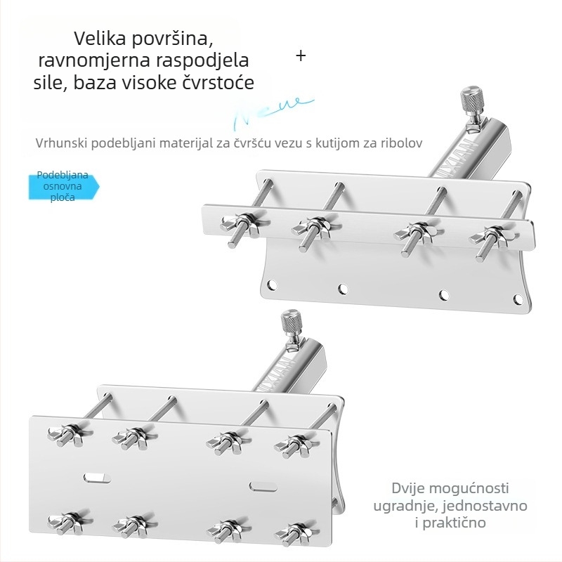 Platforma za ribolov od 304 nehrđajućeg čelika s centralnim i prednjim montiranjem, pogodna za velike ribe.