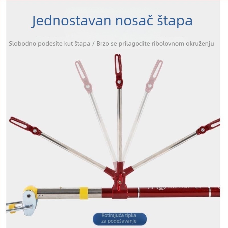 Ultra lagani karbonski nosač za kutiju i stolicu za ribolov, baza za ugradnju u tlo, dvostruka namjena teleskopskog nosača štapa