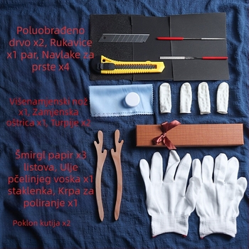 DIY set za izradu kopče za kosu od drveta breskve — materijal za drvo, dekorativno neobrađeno drvo i planovi za drvenu rezbu i rezbarenje korijena