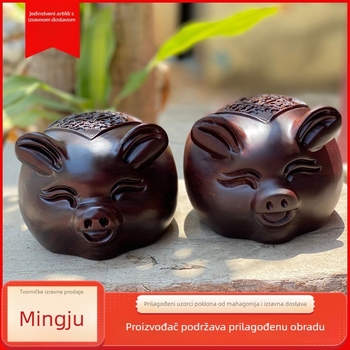 Ebony drvena figura blagoslovljenog prasića