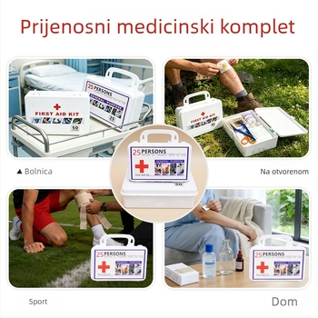 Prijenosni ABS komplet za prvu pomoć – mini kutija za pohranu lijekova, namijenjena za otvorene prostore i automobilne hitne slučajeve
