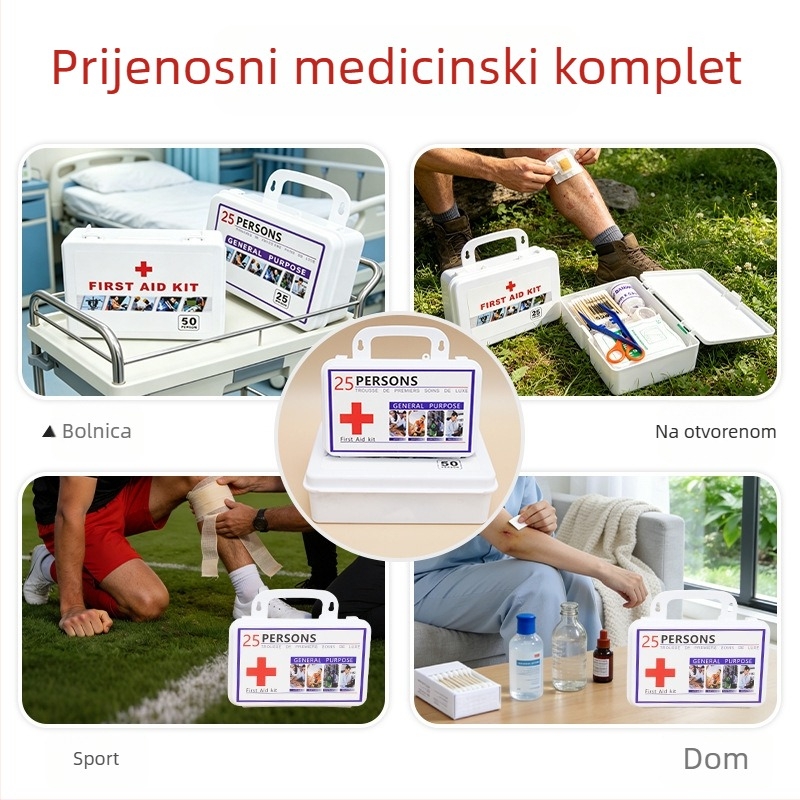 Prijenosni ABS komplet za prvu pomoć – mini kutija za pohranu lijekova, namijenjena za otvorene prostore i automobilne hitne slučajeve