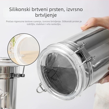 Nehrđajući čelični zatvoreni jar za zrna kave sa žlicom i poklopcem, otporan na vlagu spremnik za žitarice sa prstenom za brtvljenje