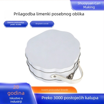Osmerokutna limena kutija u obliku cvijeta za kolače i kekse, zapečaćena i otporna na vlagu