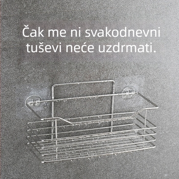 Stalak za pohranu od nehrđajućeg čelika, zidni bez bušenja, višenamjenski organizator za kupaonicu i kuhinju