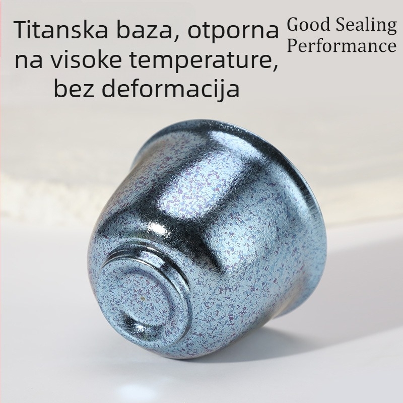 Čista titanijska šalica za čaj s jednim slojem, luksuzni osobni set za čaj, prijenosno za kampiranje, set za pripremu čaja za jednu ili više osoba