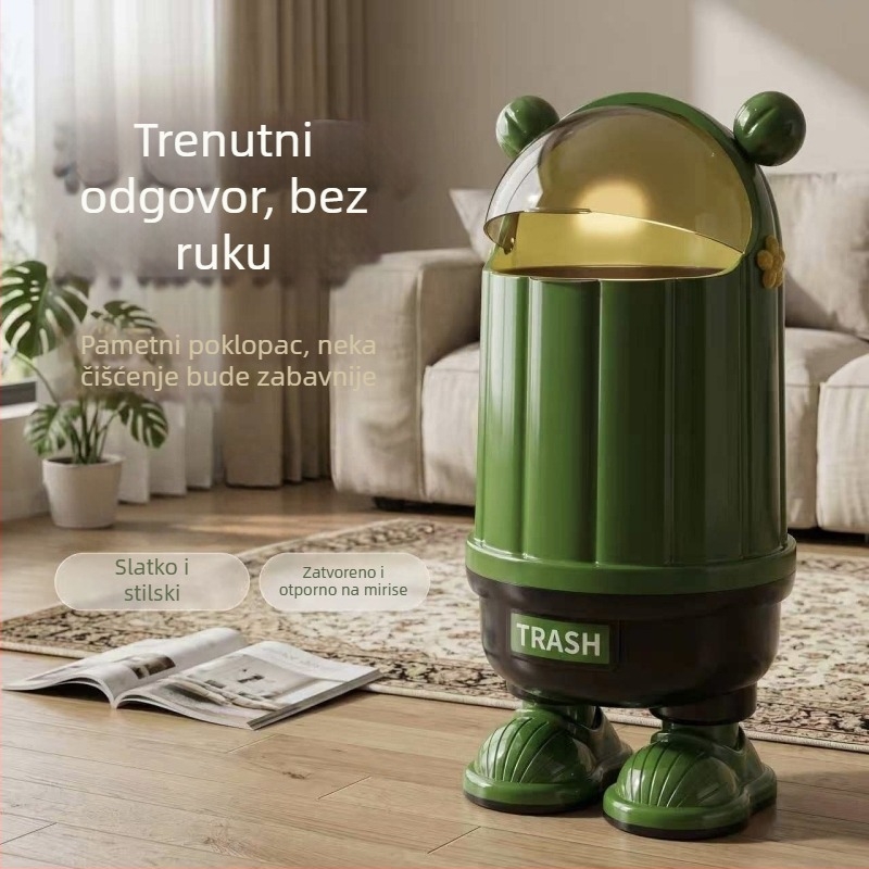 5L plastični koš za otpatke s preklopnim poklopcem – moderan luksuzan dizajn za dnevni boravak, spavaću sobu i kupaonicu