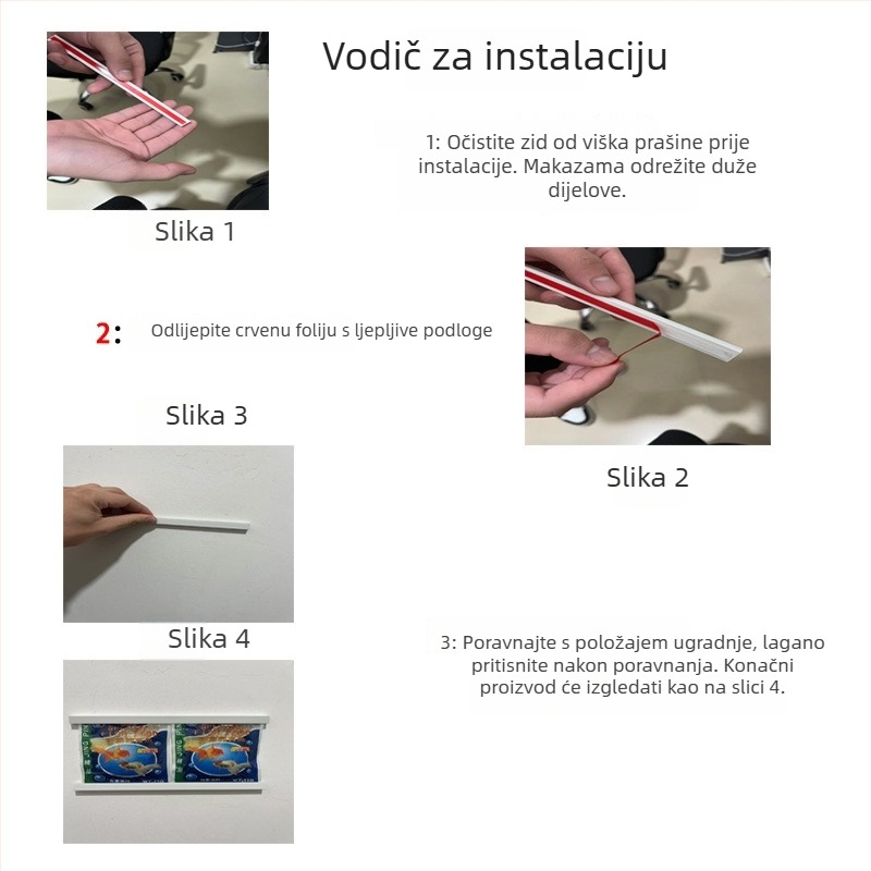 Mala U-oblik rubna traka, samoljepljiva, za pohranu u kuhinji i dnevnom boravku, vrata ormarića, vodootporna i protuklizna, DIY skladišna polica