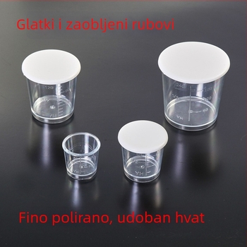 7-dijelni plastični set mjernih čašica za ribolov, s poklopcem i oznakama mjere