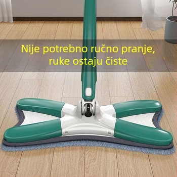 Butterfly mop bez dodirivanja za kućnu upotrebu, čišćenje jednim potezom, mokro i suho dvostruko korištenje, X-oblikovani plosnati mop s krpom od mikrovlakana