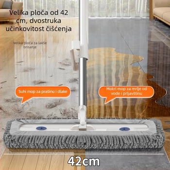 Chenille plosn mop za kućnu uporabu, debeli prošireni glava, čišćenje jednim pokretom, izdržljiv i jednostavan za korištenje bez dodirivanja