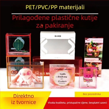 Prilagodljiva PVC kutija za pakiranje s prozirnim PET umetkom, mat PP plastična kutija, blister pakiranje za kavu, hranu i igračke, sklopiva kutija