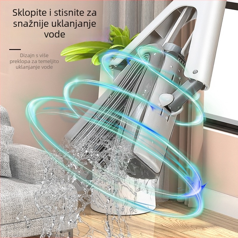 Plastični mop od pamuka, bez dodirivanja rukom, veliki spužvasti mop za kućno čišćenje, upija
