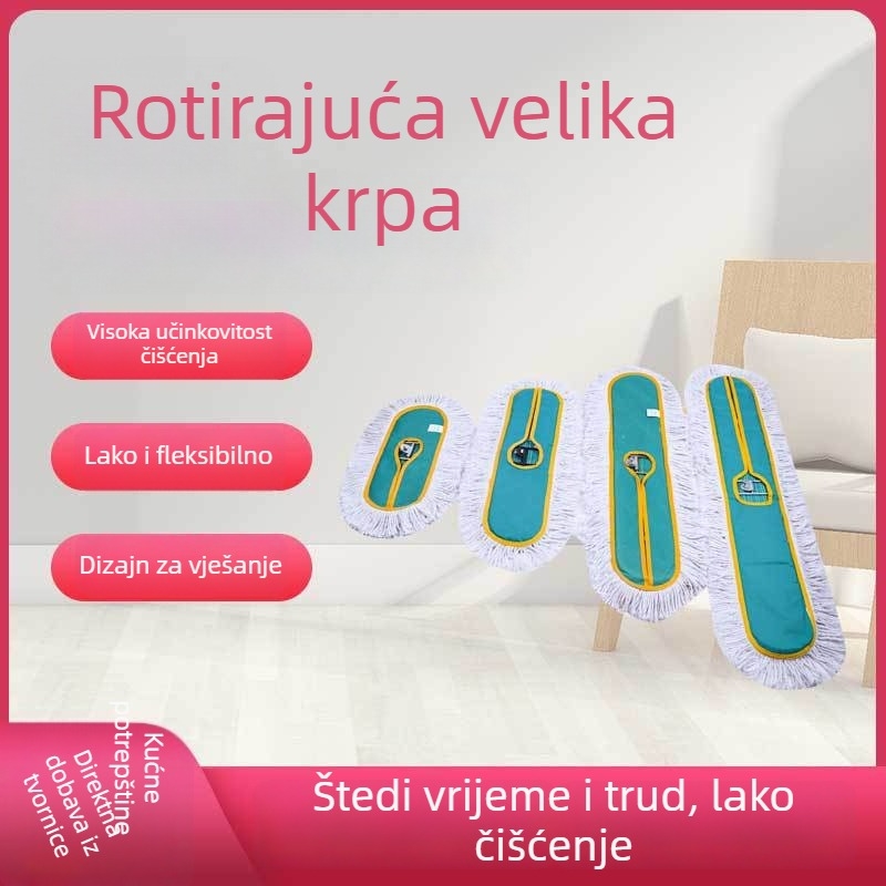 Pločasti mop s okretnom glavom za velike površine, bez ručnog pranja