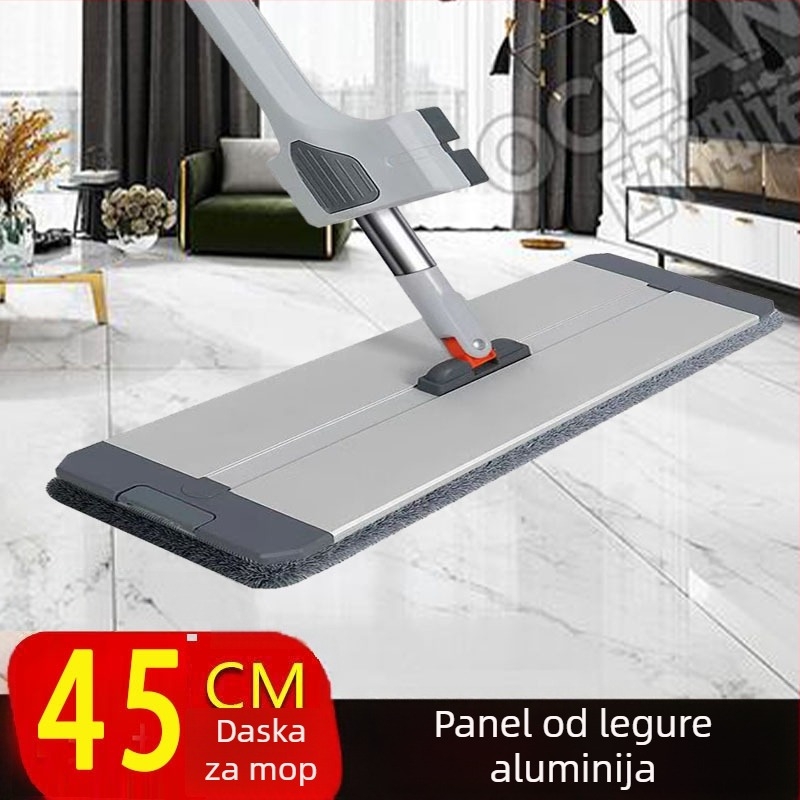 Mop od aluminijskog legura, novi model, ploski mop bez potrebe za rukom, kućni alat za čišćenje, drveni podovi, suho i mokro korištenje