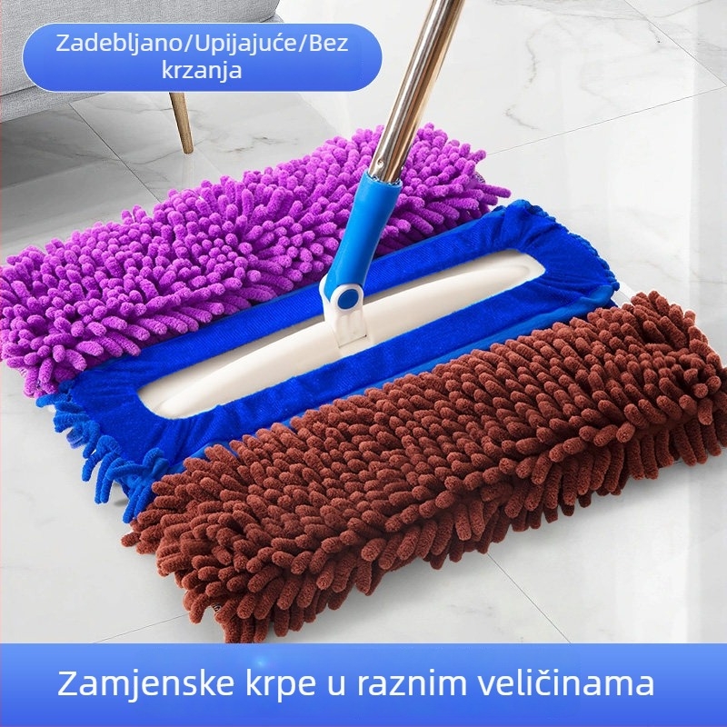 Lilin chenille ravna glava za mop s elastičnim remenom – univerzalni pokrov od tkanine za mop