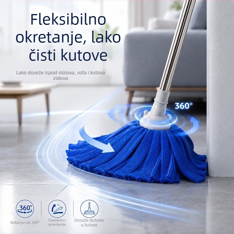Kućni mop od mikrovlakana za suho i mokro čišćenje, upijajući mop za pod, klasični stil