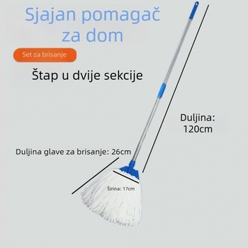 Dugotrajna trajnost, bez vlakana, mop od svile i pamuka za drvene podove uz krpu od mikrovlakana
