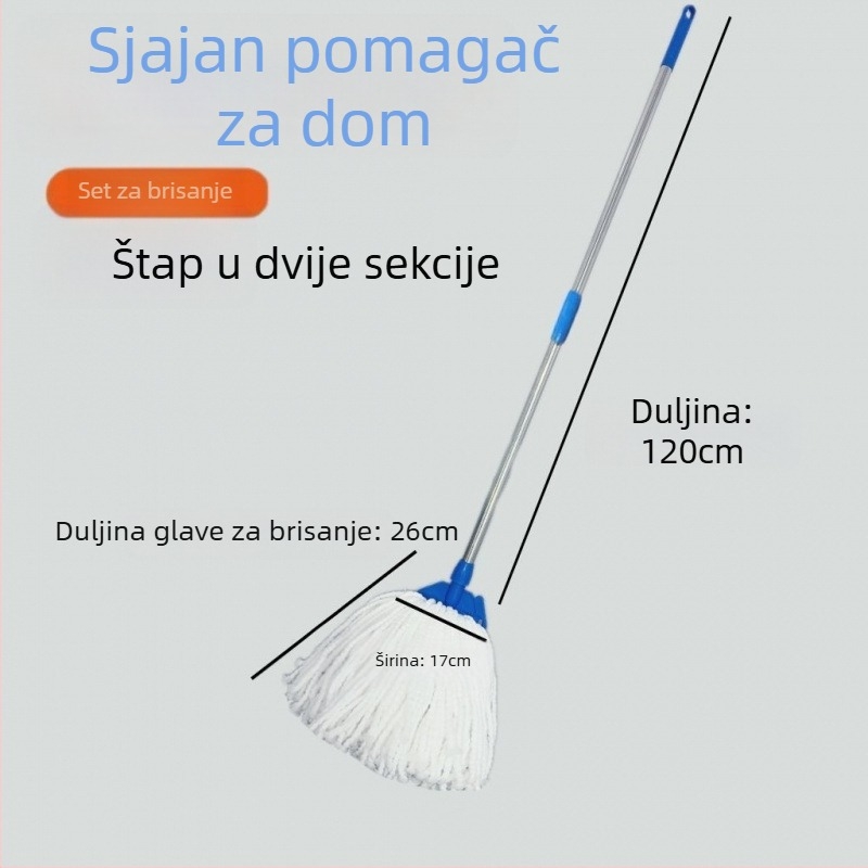 Dugotrajna trajnost, bez vlakana, mop od svile i pamuka za drvene podove uz krpu od mikrovlakana