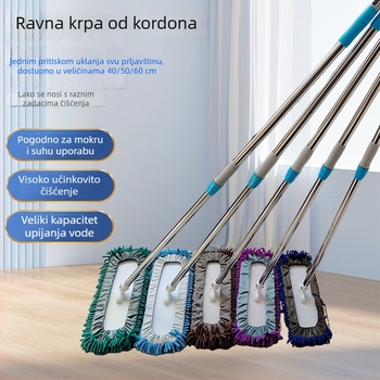 Chenille ravni mop za kućnu upotrebu – velik mop za mokro i suho čišćenje drvenih podova i pločica