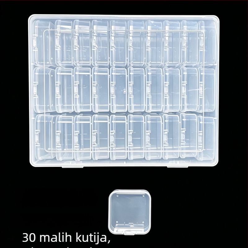 Prozirna kutija za pohranu perlica s pregradama, velika kapaciteta, za DIY setove