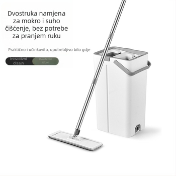 Kućni plosnati mop bez potrebe za pranjem ruku, čišćenje jednim potezom, pogodan za velike površine, dnevni boravak