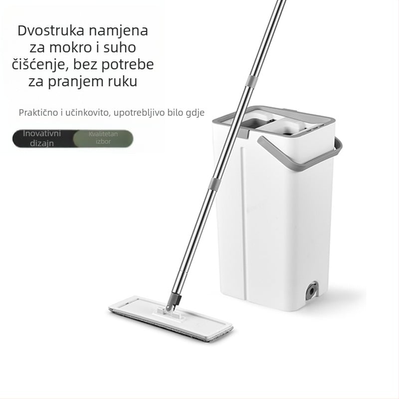 Kućni plosnati mop bez potrebe za pranjem ruku, čišćenje jednim potezom, pogodan za velike površine, dnevni boravak