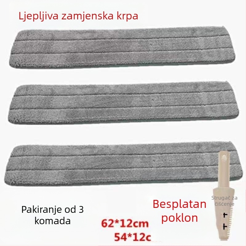 Debeli plat za plosnati mop, zamjena, samoljepivi, produžen, universalni