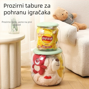 Ovalna plastična tabure za pohranu igračaka i plišanih lutkica - višenamjenski spremnik za pohranu