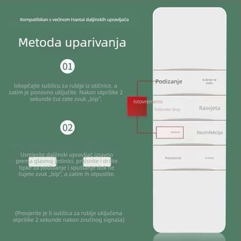Daljinski upravljač za pametan električni stalak za sušenje odjeće s automatskim podizanjem, generacije 2–4, kompatibilan s Haotaitai, Taitaileou i Pai.