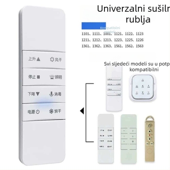 Daljinski upravljač za pametan električni stalak za sušenje odjeće s automatskim podizanjem, generacije 2–4, kompatibilan s Haotaitai, Taitaileou i Pai.