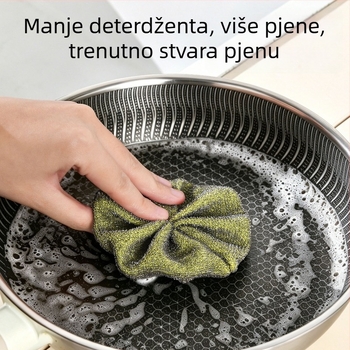 Japanski stil kuhinjske četke za čišćenje, set od 3: čelične žičane četke i spužvasti četke za suđe