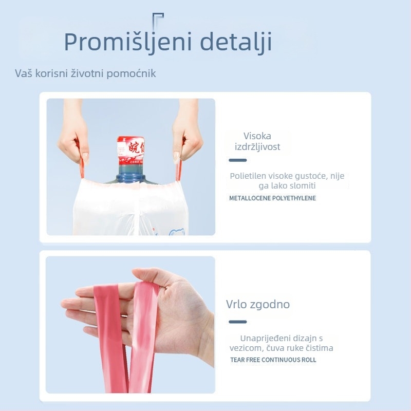 100 debelih velikih vrećica za smeće sa vezivanjem, za kućnu upotrebu, velika rola, kuhinjske plastične vrećice velike kapacitete
