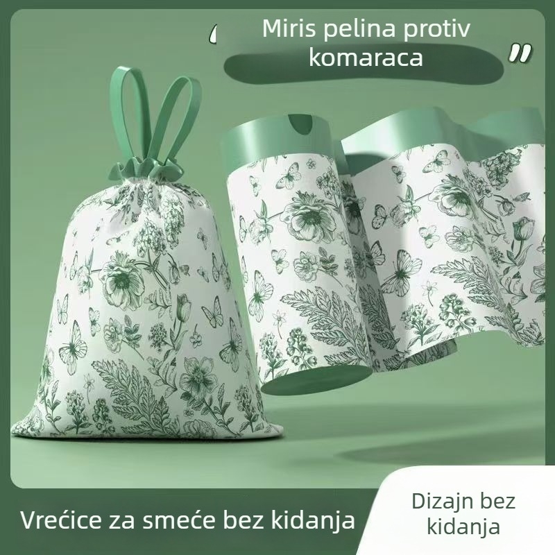 Vreće za smeće s dvostrukim užetom za kućnu upotrebu, crne, velike, debele plastične vreće za kuhinju