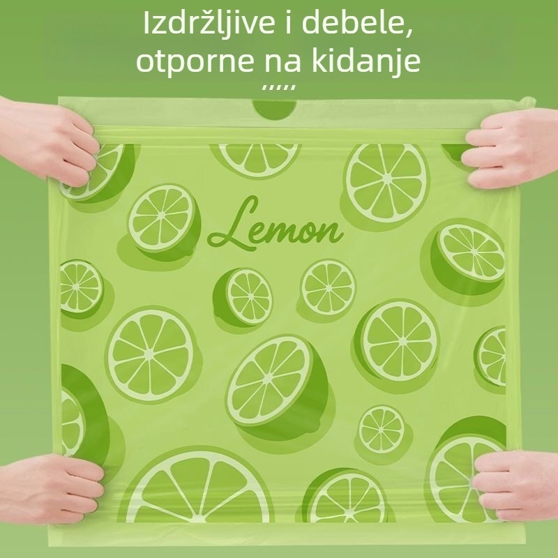 100 vrećica za otpad kućne upotrebe s vezicom, lime zelene, ekstra debele, za kuhinju, otporne na kidanje